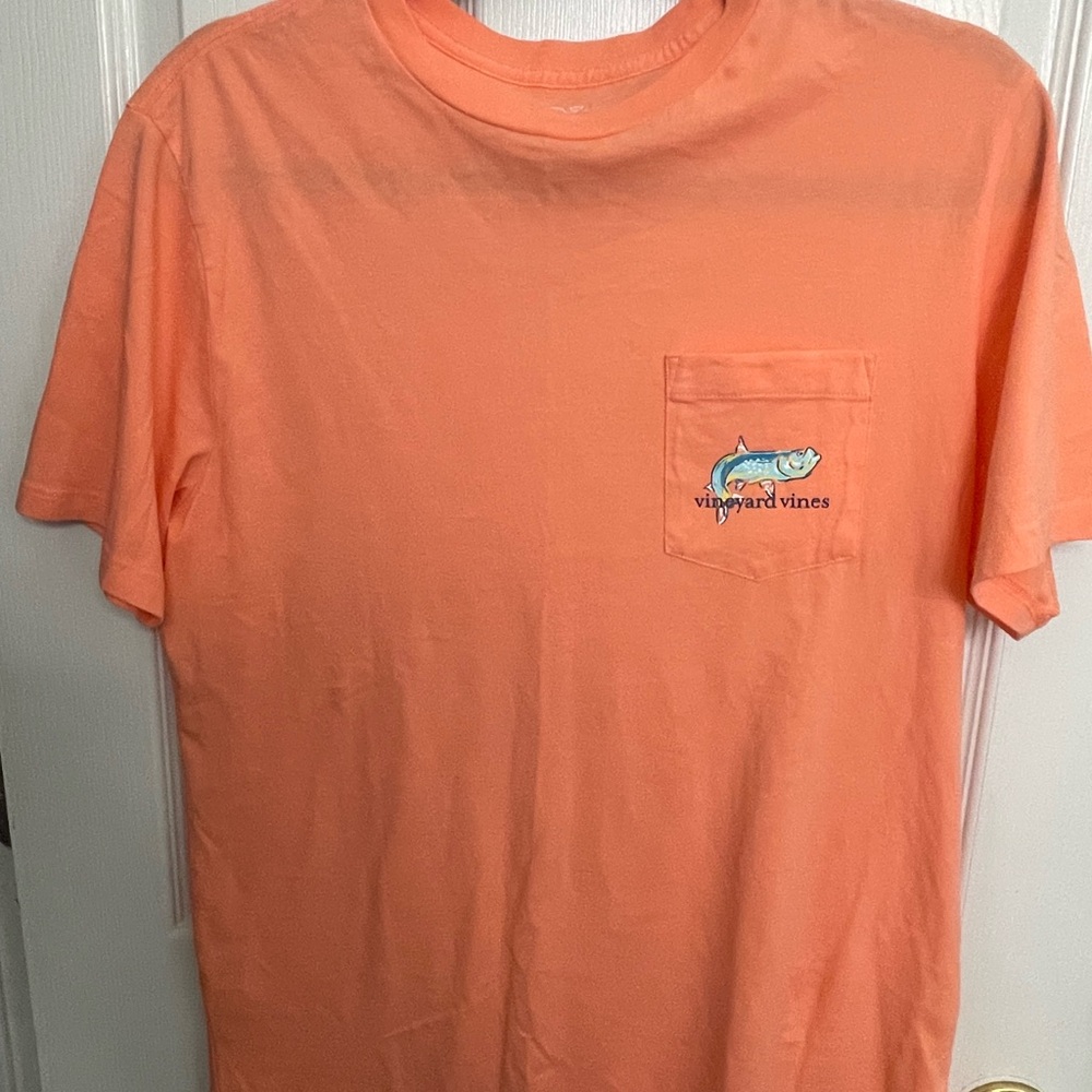Vineyard Vines Men's Coral Tee with Pocket